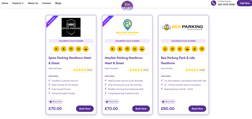Offsite Heathrow Airport Parking Cost