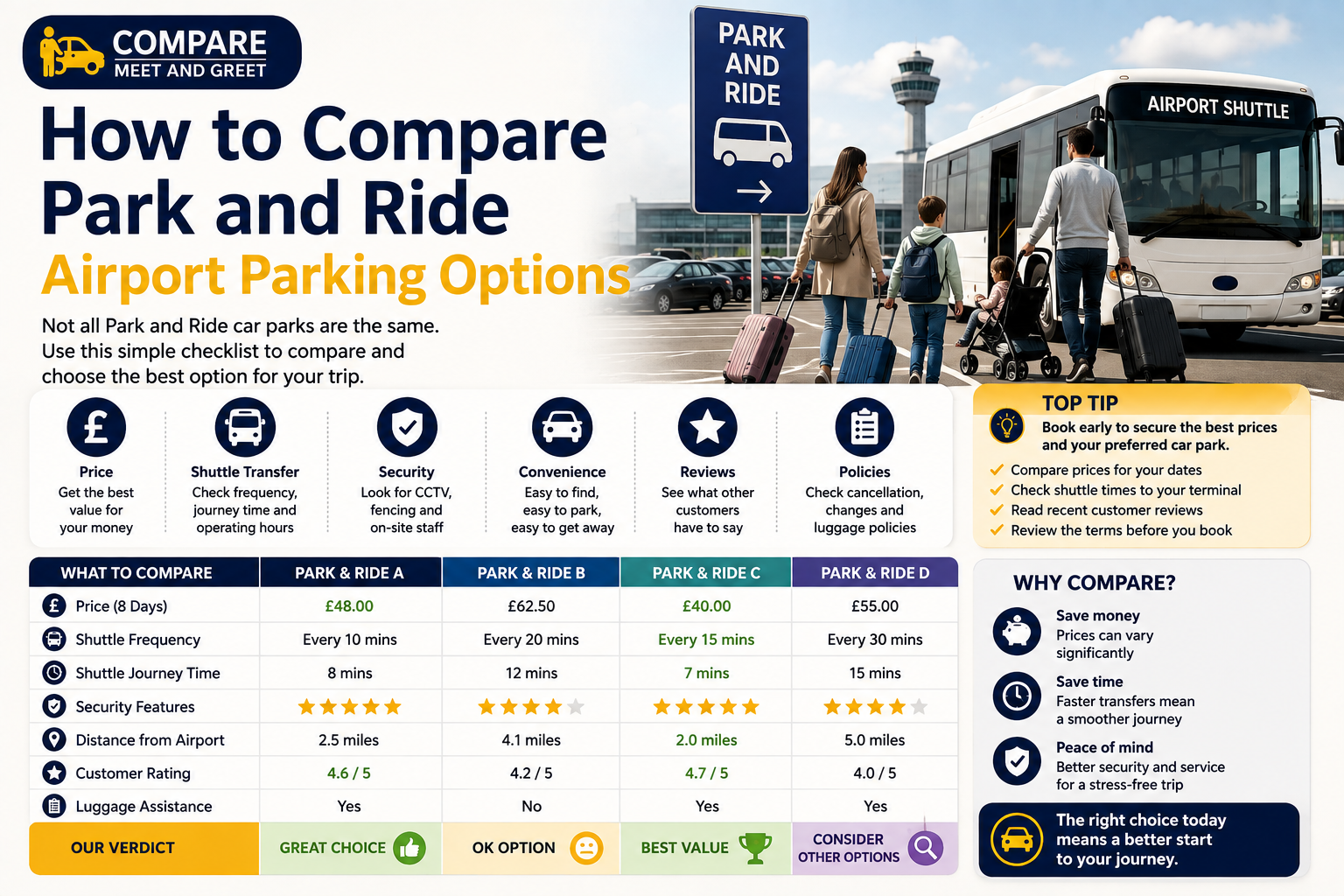 How to Compare Park and Ride Airport Parking Options